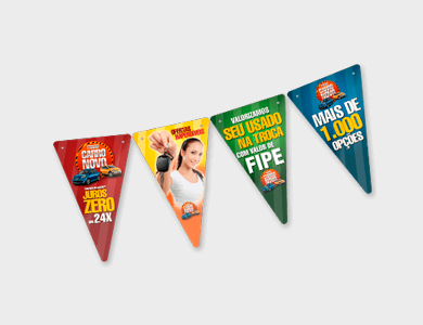 Bandeirolas Pequenas Couchê 250g Verniz Total Frente 15x24,5 cm - 4x0 - 200 unid