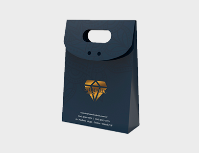 Sacolinha para Bijuteria Couchê 250g Verniz Total Frente 12x16,5x4,5cm - 4x0 - 100 unid