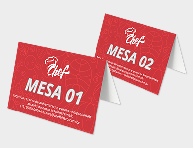 Display de Mesa com Dados Variáveis Tipo A em PVC 0,5mm Fosco Frente e Verso 17,6x5,4cm - 4x0 - 1 unid