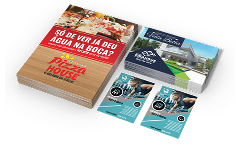 Folder Couchê 120g Sem Verniz 10x14cm - 4x0 - 30000 unid