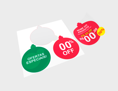 Adesivo para Vitrine Transparente 1x Círculos de Natal 59,9x65,9cm e 2x Círculos de Natal 55,2x64cm - 4x0 - 1 unid