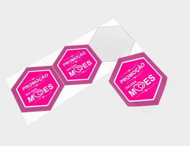 Adesivo para Vitrine Transparente 3x Dia das Mães 39,5x46,1cm - 4x0 - 1 unid