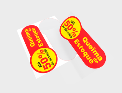 Adesivo para Vitrine Transparente 2x Queima de Estoque 62,9x151cm - 4x0 - 1 unid