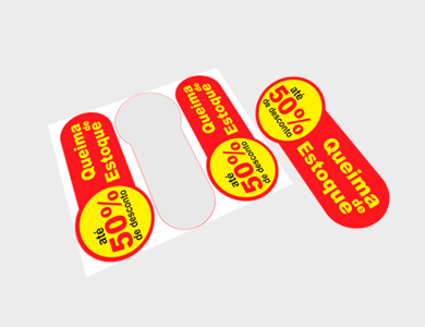 Adesivo para Vitrine Transparente 3x Queima de Estoque 42x102cm - 4x0 - 1 unid