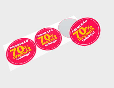 Adesivo para Vitrine Vinil 3x Redondo 39,5x39,5cm - 4x0 - 1 unid