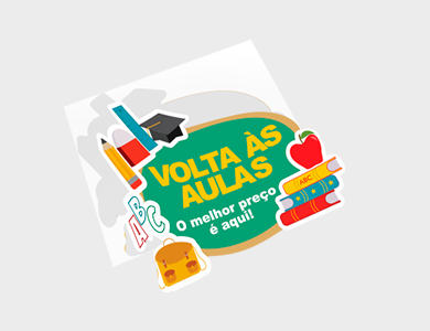 Adesivo para Vitrine Transparente Volta às Aulas 119,6x95,7cm - 4x0 - 1 unid