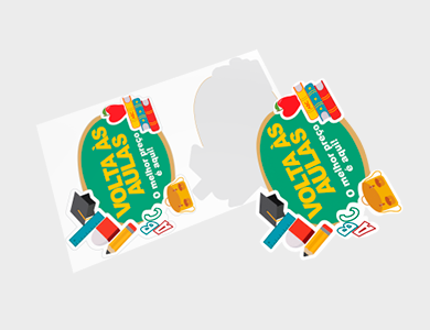 Adesivo para Vitrine Vinil 2x Volta às Aulas 59,6x74,4cm - 4x0 - 1 unid