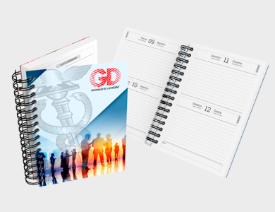 Agenda Dois Dias por Página A5 2025 Capa Maleável 96 Páginas 14,95x21cm (Couchê 300g Laminação Fosca) - 4x0 - 1 unid