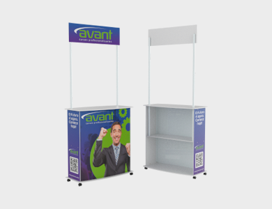 Balcão Promocional em MDF Grande (L) 84cm x (P) 40cm x (A) 90cm - 4x0 - 1 unid