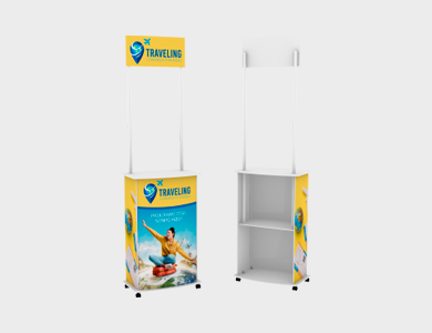 Balcão Promocional em MDF Pequeno (L) 48cm x (P) 30cm x (A) 90cm - 4x0 - 1 unid