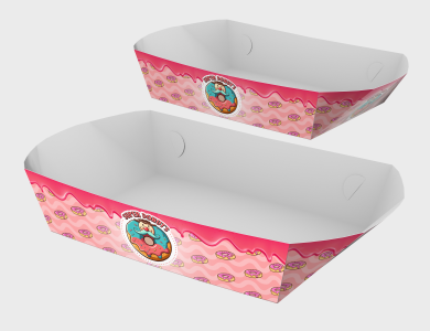 Embalagem Multiuso Bandeja Papel Alimentício 270g com Película Antigordura 11x7,5x3,5cm - 4x0 - 1000 unid
