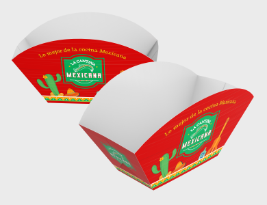 Embalagem Multiuso Barca Papel Alimentício 270g com Película Antigordura 7,5x6x8cm - 4x0 - 50 unid