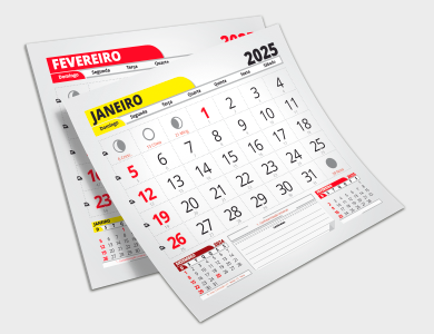 Bloco de Calendário 2026 para Folhinha Simples 18x15,5 cm - 50 unid