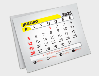 Bloco de Calendário 2025 4x5cm  - 250 unid
