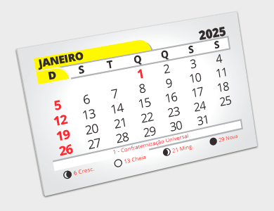 Bloco de Calendário 2026 8x5cm - 1000 unid