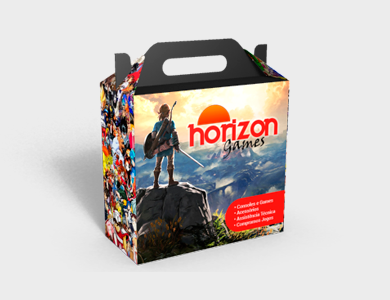 Caixa de Presente Pequena com Alça Couchê 300g Laminação Fosca e Hot Stamping 18,9x9x18cm - 4x0 - 500 unid