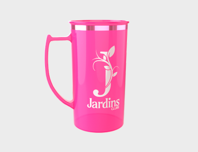 Caneca de Chopp Acrílico com Borda Metalizada 400ml - 1 Cor de Impressão - 1x1 - 500 unid