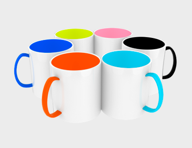 Caneca de Café Color Plus em Polímero para Sublimação 325ml - 3 unid