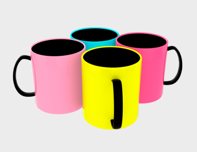 Caneca de Café Black Plus em Polímero para Sublimação 325ml - 10 unid