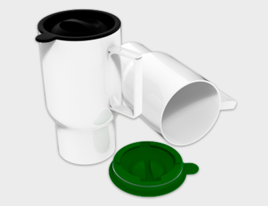 Caneca Veicular com Alça em Polímero para Sublimação 550ml - 5 unid