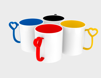 Caneca de Café Coraçãozinho em Polímero para Sublimação 325ml - 5 unid