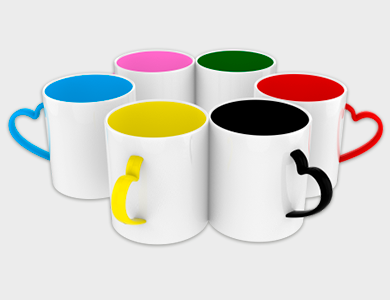 Caneca de Café Coração Color Plus em Polímero para Sublimação 325ml - 5 unid