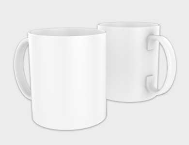 Caneca de Café Branca em Polímero para Sublimação 325ml  - 25 unid
