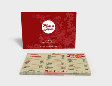 Cardápio em PVC 0,5mm Cristal Frente e Verso 30x45cm 1 Folha - 4x4 - 100 unid