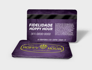 Cartão Fidelidade com Tarja Magnética em PVC 0,76mm Cristal Frente e Verso 8,5x5,4cm - 4x4 - 5000 unid