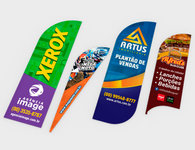 Bandeira para Wind Banner Tecido Helanca 75x250cm - 4x4 - 1 unid