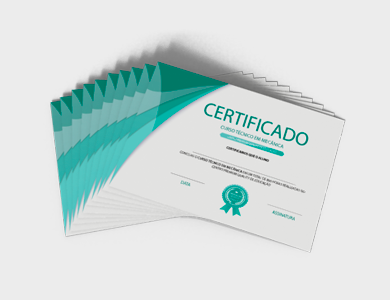 Certificado com Dados Variáveis em Couchê 300g Sem Verniz 15x21cm - 4x4 - 1 unid