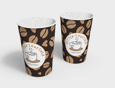 Copo de Papel Biodegradável 440ml Sem Verniz 8,5x11cm - 4x0 - 100 unid