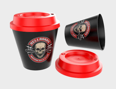 Copo Whisky com Tampa Café PP ECO 300ml - 1 Cor de Impressão - 1x1 - 1000 unid