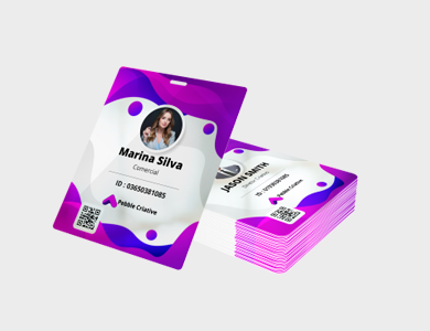 Credencial com Furo Presilha Dados Variáveis PVC 0,3mm branco 11,5x14cm - 4x0 - 1 unid