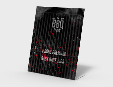 Display de Mesa Tipo L em PVC 0,5mm Cristal Frente e Verso 14,4x17,15cm - 4x0 - 12 unid