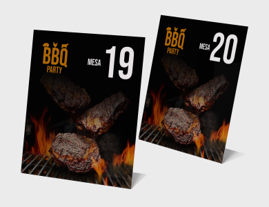 Display de Mesa com Dados Variáveis Tipo L em PVC 0,5mm Cristal Frente e Verso 8,5x5,4cm - 4x0 - 1 unid