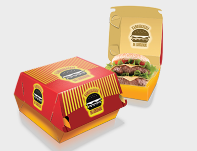 Embalagem para Hambúrguer Kraft 240g sem Película Antigordura 11x11,5x5cm - 4x0 - 250 unid