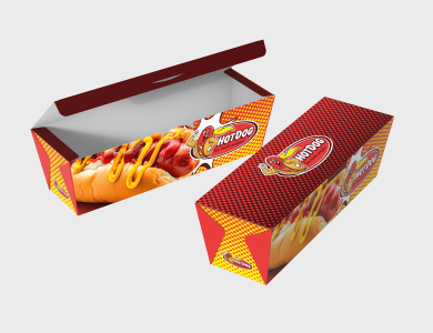 Embalagem Retangular Papel Alimentício 270g com Película Antigordura 22x6x7cm - 4x0 - 1000 unid