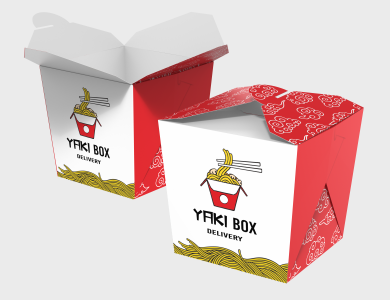 Embalagem Box com Encaixe Papel Alimentício 270g com Película Antigordura 8x8x10cm - 4x0 - 500 unid