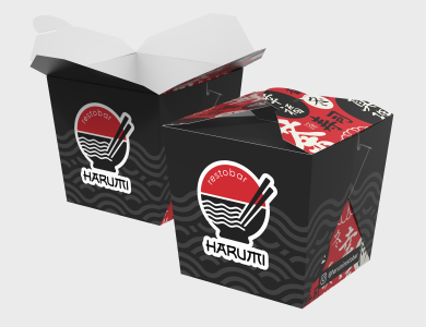 Embalagem Box com Encaixe Papel Alimentício 270g com Película Antigordura 7x7x8cm - 4x0 - 250 unid