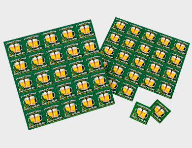 Folha Cupom de Desconto Couchê 150g  Sem Verniz 25 Espaços 21x21 cm - 4x4 - 500 unid