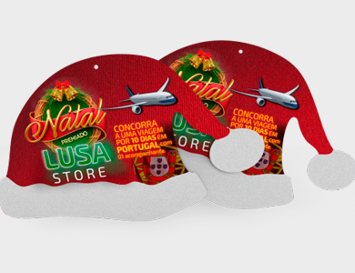 Móbile Gorro de Papai Noel Pequeno PVC 0,3 mm Verniz Total Frente e Verso 23,4x14,4 cm - 4x4 - 25 unid