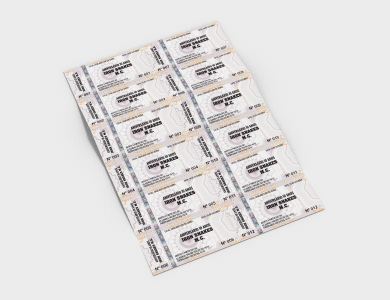 Ingresso de Segurança Numerado Papel Filigranado 120g 10,5x5 cm - 4x0 - 500 unid