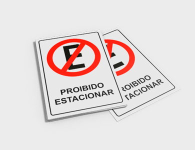Placas de Sinalização/Informativa Pequena em PVC 0,5mm Cristal Frente e Verso 21,9x14,4 cm - 4x0 - 10 unid