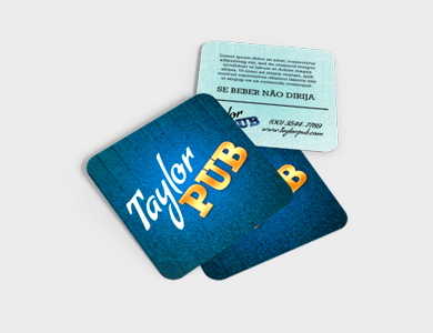 Porta Copos Redondo Couchê 250g Verniz Total Frente 8,5x8,5 cm - 4x0 - 1000 unid