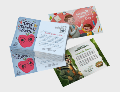 Convites e Postais com Dados Variáveis Supremo 300g Verniz Total Frente 15x21cm - 4x0 - 1 unid