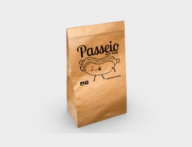 Saco para Delivery Personalizado Pequeno até 5kg Papel Kraft 18x30x10cm - 1x0 - 100 unid