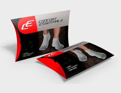 Caixa Travesseiro Pequena Couchê 300g Laminação Fosca e Verniz Localizado 15,6x3x12,9cm - 4x0 - 500 unid