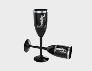 Taça de Champagne com Borda Metalizada 215ml - 1 Cor de Impressão - 1x0 - 500 unid