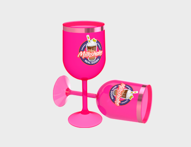 Taça de Vinho com Borda Metalizada 290ml - 1 Cor de Impressão - 1x1 - 10 unid